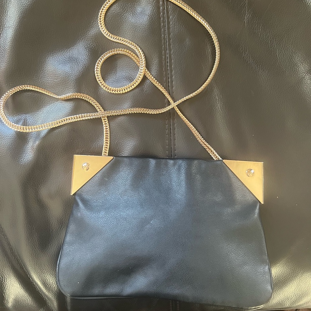 Aldo Martins Black and Gold Crossbody Bag